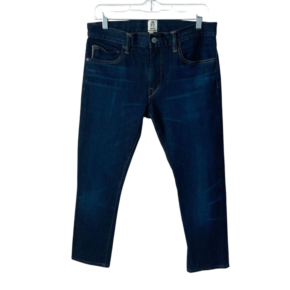 HIROSHI KATO Jeans Needle Skinny Selvedge Raw Indigo Dark Blue Denim Waist 31